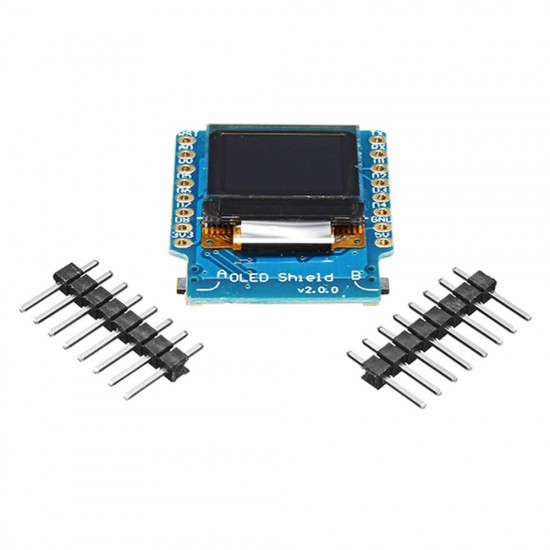 5Pcs OLED Shield V2.0.0 For Wemos D1 Mini 0.66inch Inch 64X48 IIC I2C Two Button