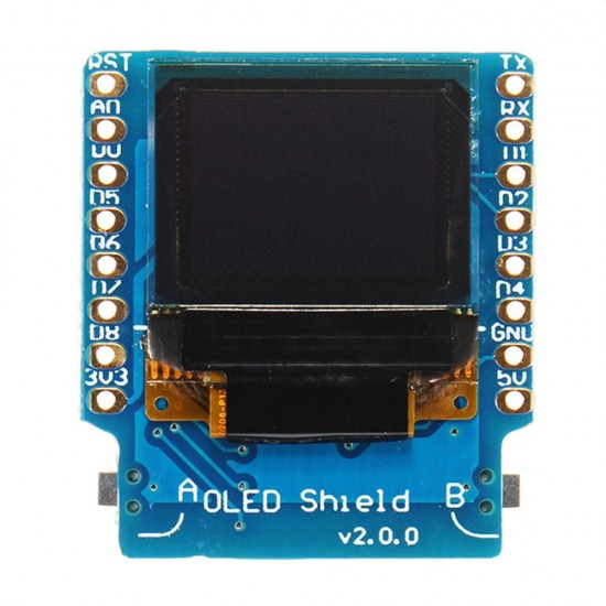 5Pcs OLED Shield V2.0.0 For Wemos D1 Mini 0.66inch Inch 64X48 IIC I2C Two Button