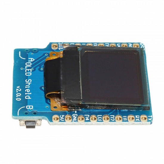 5Pcs OLED Shield V2.0.0 For Wemos D1 Mini 0.66inch Inch 64X48 IIC I2C Two Button