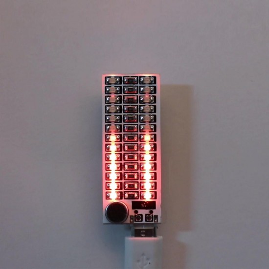 5pcs 2*13 USB Mini Voice Control Music Audio Spectrum Flash Volume Level Indicator Red LED Display Module