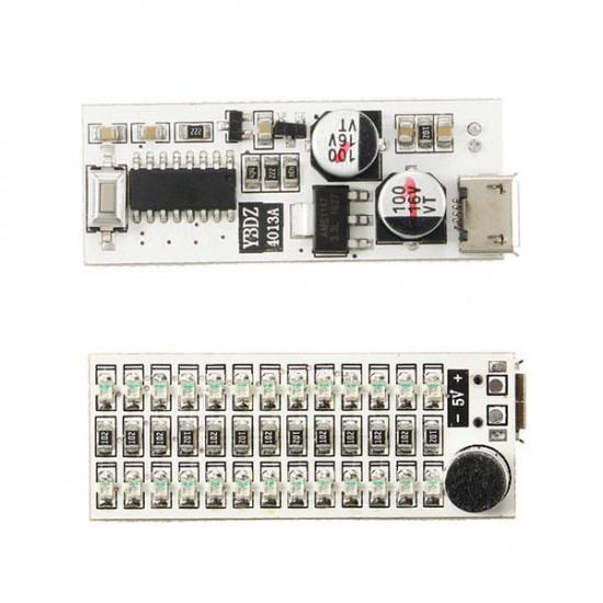 2x13 USB Mini Spectrum LED Board Voice Control Sensitivity Adjustable