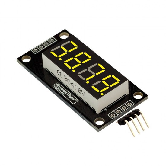 0.36 Inch 4-Digit LED Display Tube 7-segments TM1637 30x14mm Yellow Decimal Point Module