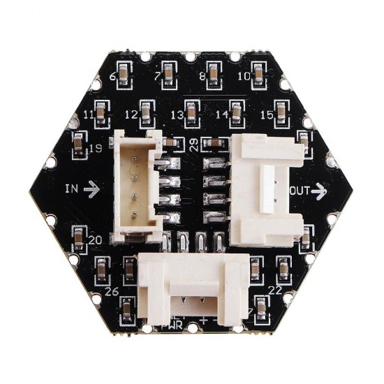 WS6812 37Pcs HEX RGB LED Hexagon LED Board with 3 GROVE Port Compatible with UI-Flow