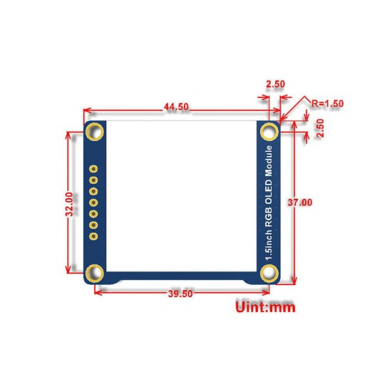 1.5 inch RGB OLED Display Expansion Board 128x128 65K Color SPI Communication Compatible with Jetson Nano