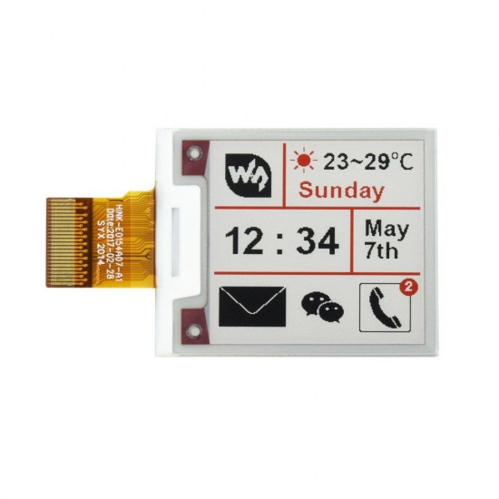 1.54 Inch Ink Screen 200x200 Bare Screen Electronic Paper Display SPI Interface Red Black and White Three Colors E-paper