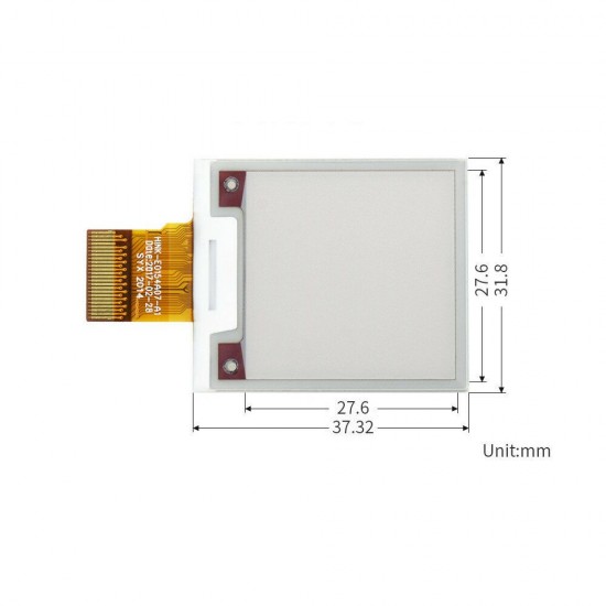 1.54 Inch Ink Screen 200x200 Bare Screen Electronic Paper Display SPI Interface Red Black and White Three Colors E-paper