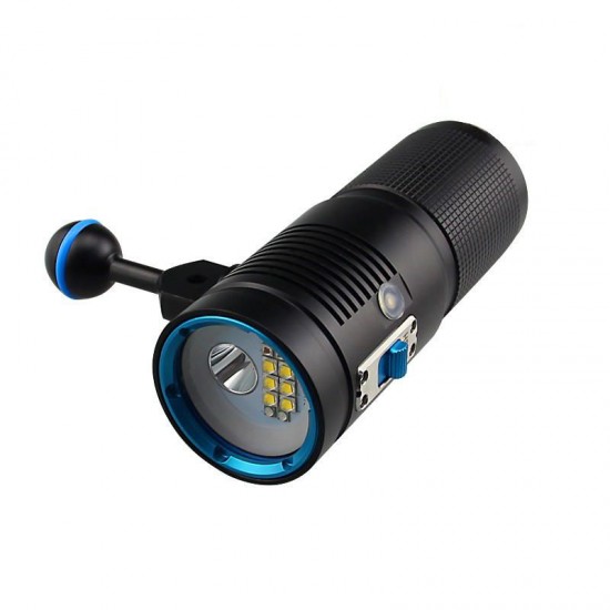 2 in1 V40D Underwater 100m 11x LED Bulbs 4500LM 4Modes Diving Light Dive Flashlight Suit & LED Photo Fill Light