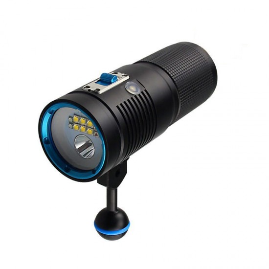 2 in1 V40D Underwater 100m 11x LED Bulbs 4500LM 4Modes Diving Light Dive Flashlight Suit & LED Photo Fill Light