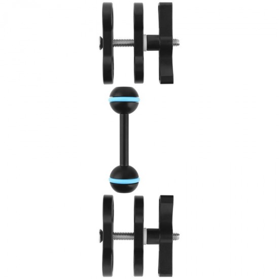 3/5/8 inch Double Ball Diving Flashlight Extend Bracket Arm Butterfly Hole Clamp Mounting Support 3/5/8 inch Double Ball Diving Flashlight Extend Bracket Arm Butterfly Hole Clamp Mounting Support