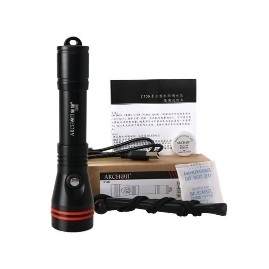C10R 1200 Lumen Underwater Dive Flashlight USB Rechargeable Diving Light C10R 1200 Lumen Underwater Dive Flashlight USB Rechargeable Diving Light