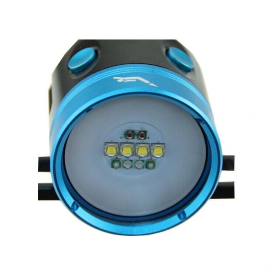 HV33 Underwater 120m 10x LEDs 4000LM Dual Swicth 2Group Modes UV Diving Light Dive Flashlight