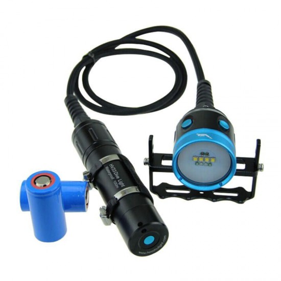 HV33 Underwater 120m 10x LEDs 4000LM Dual Swicth 2Group Modes UV Diving Light Dive Flashlight