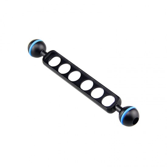 S07 Φ25.4 7inch Double Ball Head Bracket Support for Diving Light Diving Camera Flashlight Arm