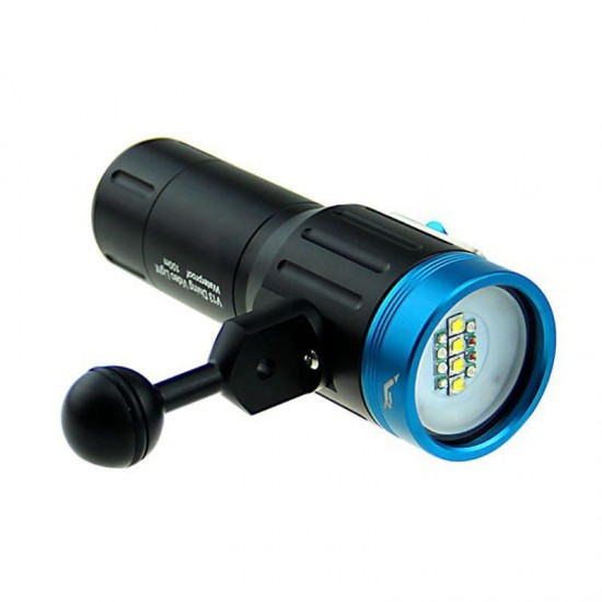 V13 Underwater 100m 12x LED Bulbs 2600LM Dual Swicth 2-group Modes UV Diving Light Dive Flashlight Suit with 32650 & Charger &Bracket V13 Underwater 100m 12x LED Bulbs 2600LM Dual Swicth 2-group Modes UV Diving Light Dive Flashlight Suit with 32650 & Charger &Bracket