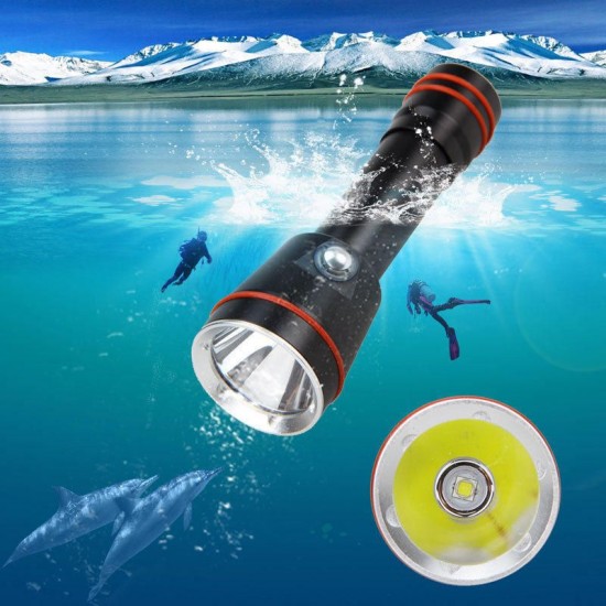 Q21 L2 LED 2800LM 3 Modes Outdoor Portable Underwater Diving Flashlight 18650 Battery