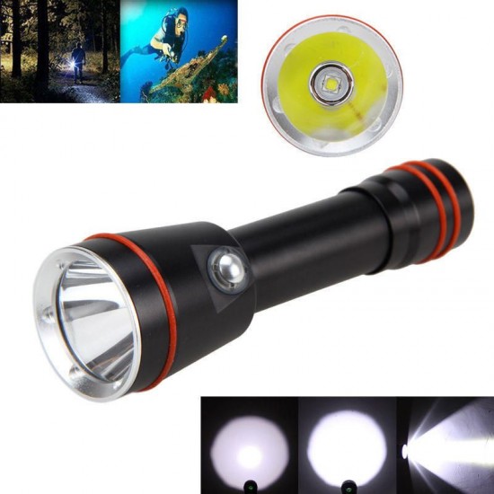 Q21 L2 LED 2800LM 3 Modes Outdoor Portable Underwater Diving Flashlight 18650 Battery