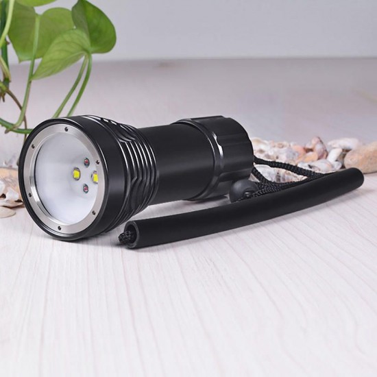 Q34 2xL2 +2xLED 3000LM 3 Modes 100 Meters Underwater Dive Light LED Flashlight 32650 Battery