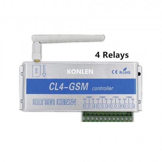 4 Relay of GSM Controller SMS Call Remote Control Switch
