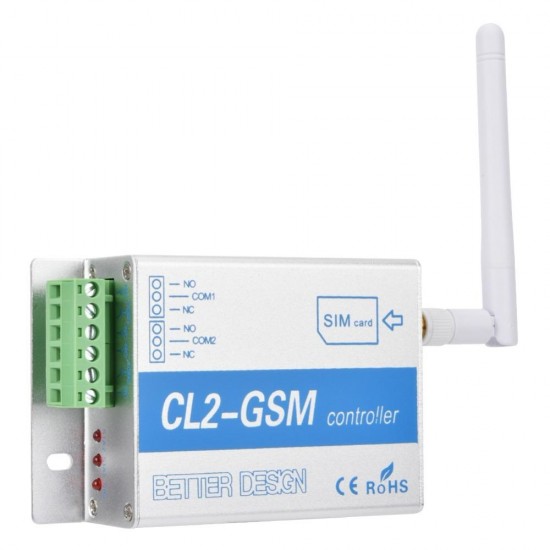 CL2-GSM GSM SMS Remote Controller Smart Remote Control Switch Module 2 Way Relay Output for GSM Gate Opener