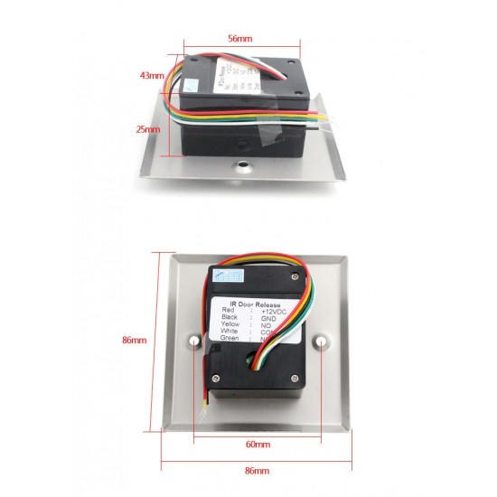 Infrared Sensor Switch No Touch Contactless Door Release Exit Button with LED Indication