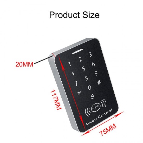 RFID Access Control System Security IDCard Password Entry Door Lock with 10Pcs Keyfob