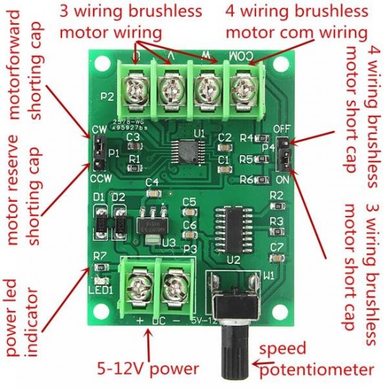5V-12V DC Brushless Motor Driver Board Controller For Hard Drive Motor 3/4 Wire 5V-12V DC Brushless Motor Driver Board Controller For Hard Drive Motor 3/4 Wire