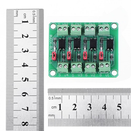 817 Optocoupler 4 Channel Voltage Isolation Board Voltage Control Switching Module Optical Isolation Module 3.3V 5V 817 Optocoupler 4 Channel Voltage Isolation Board Voltage Control Switching Module Optical Isolation Module 3.3V 5V
