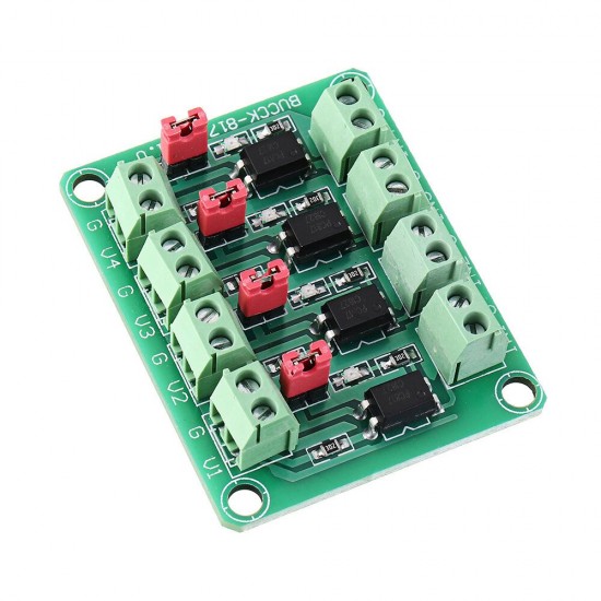 817 Optocoupler 4 Channel Voltage Isolation Board Voltage Control Switching Module Optical Isolation Module 3.3V 5V 817 Optocoupler 4 Channel Voltage Isolation Board Voltage Control Switching Module Optical Isolation Module 3.3V 5V