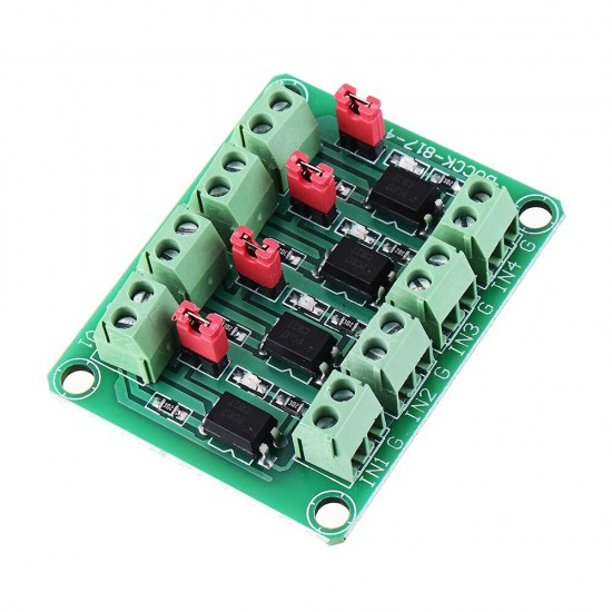 817 Optocoupler 4 Channel Voltage Isolation Board Voltage Control Switching Module Optical Isolation Module 3.3V 5V 817 Optocoupler 4 Channel Voltage Isolation Board Voltage Control Switching Module Optical Isolation Module 3.3V 5V