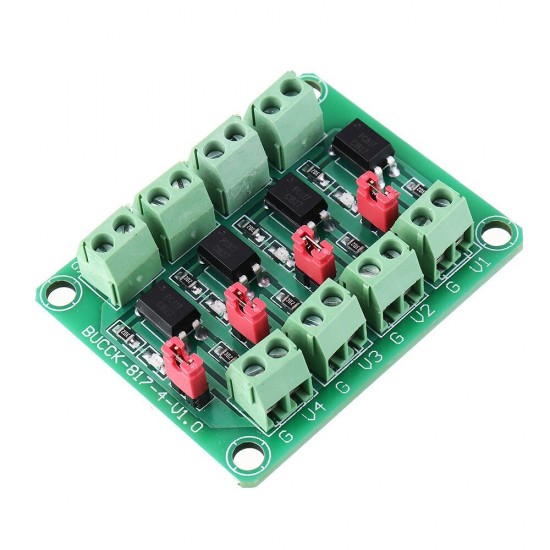 817 Optocoupler 4 Channel Voltage Isolation Board Voltage Control Switching Module Optical Isolation Module 3.3V 5V 817 Optocoupler 4 Channel Voltage Isolation Board Voltage Control Switching Module Optical Isolation Module 3.3V 5V