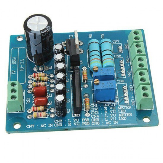 AC 12V Stereo VU Meter Driver Board Amplifier DB Audio Level Input Backlit