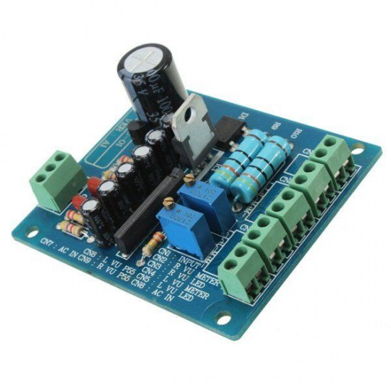 AC 12V Stereo VU Meter Driver Board Amplifier DB Audio Level Input Backlit