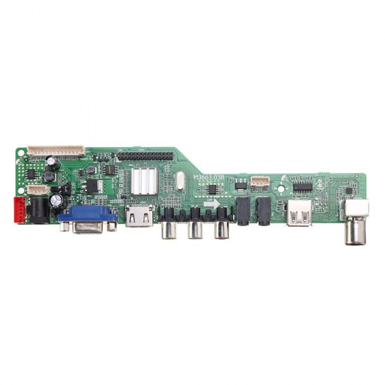 Digital Signal M3663.03B DVB-T2 Universal LCD TV Controller Driver Board TV/PC/VGA/HDMI/USB+7 Key Button+2ch 6bit 40pins LVDS Cable