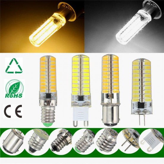 Dimmable E11 E12 E14 E17 G4 G9 BA15D 2.5W LED Corn Bulbs Warm Pure White Silicone Light Bulb AC110V