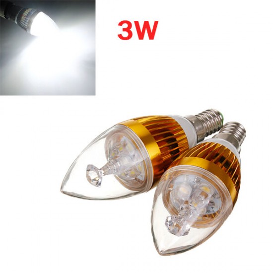 Dimmable E14 3W 3 LED Cool White LED Candle Light Bulb 220V Dimmable E14 3W 3 LED Cool White LED Candle Light Bulb 220V