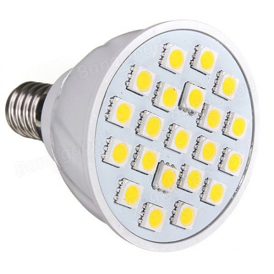 E14 3W 21 LED 5050 SMD Pure/Warm White Light Bulb Lamp 110V