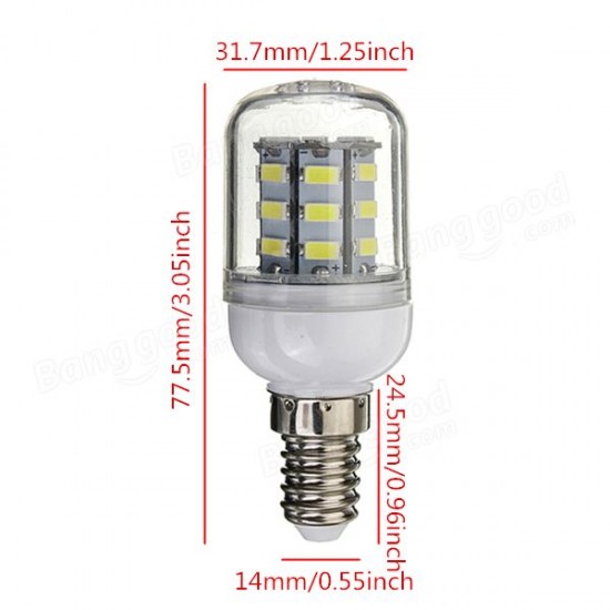 E14 4W White/Warm White 5730 SMD 27 LED Corn Light Bulb 110V