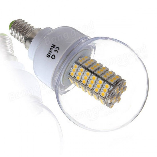 E14 5W Warm White 120 SMD 3528 LED Globular Light Lamp Bulb AC185-265V