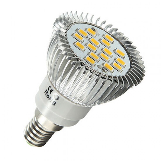 E14 6.5W 500-550LM Warm White 5630 SMD 16 LED Spot Lightt Bulbs 220V