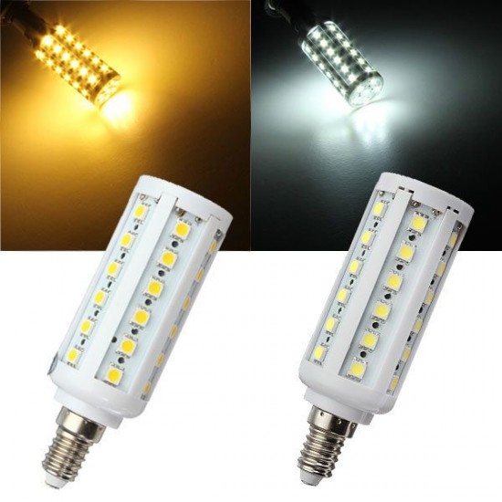 E14 7W Warm White/White 44 SMD 5050 110V LED Corn Light Bulb