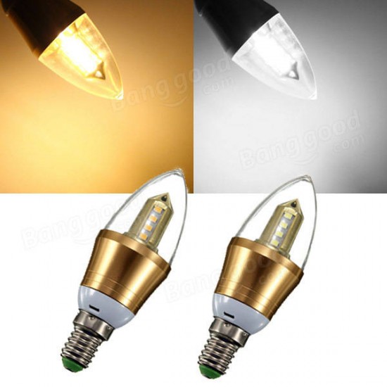 E14 LED Bulb 4W SMD 2835 16 Pure White/Warm White Candle Flame Down Light Lamp AC 85-265V