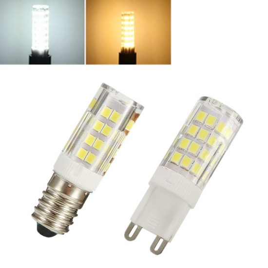 ZX E14 E12 5W Pure White Warm White 51LED Ceramics Corn Light Bulb for Replace Halogen AC110V AC220V