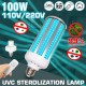 100W UV Germicidal Lamp E27 UVC LED Bulb Ddisinfection Light with Timing Remote Control AC110V/220V