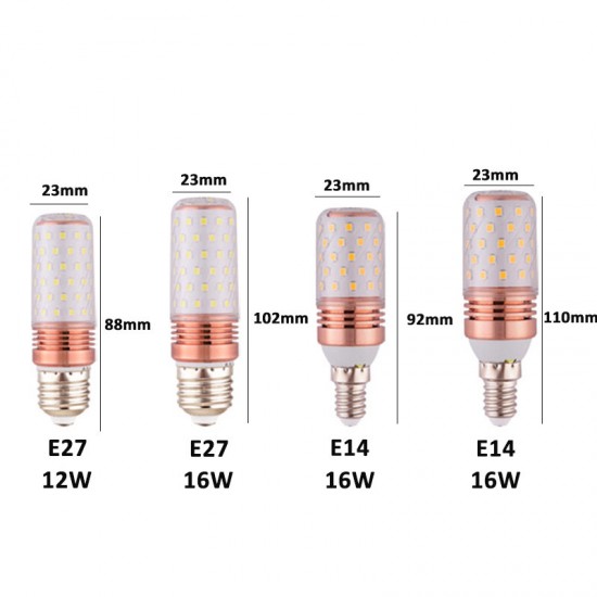 12W E14 E27 LED Corn Light Bulb 3000K/6500K Candelabra Lamp for Home Hotel Indoor AC220V