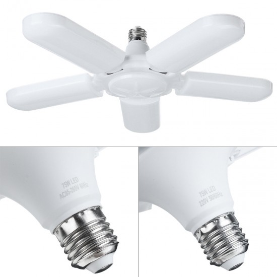 1/3/5pcs 75W E27 LED Light Bulb Deformable Ceiling Garage Lamp Fixture for Workshop Home AC85-265V AC165-265V