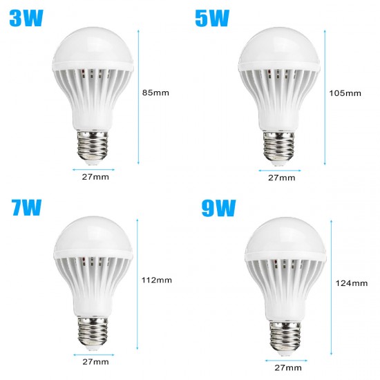 220V 3W 5W 7W 9W 120° E27 2835SMD LED Globe Bulb Light Voice Light Control Lamp