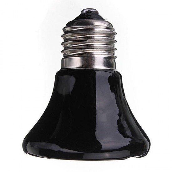 220V Mini Black Ceramic Heat Infrared Emitter Lamp Bulb for Reptile Pet Brooder 25W/50W/75W/100W