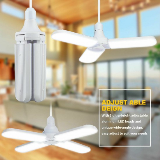 2/3/4/5+1 Blades E27 LED Garage Light Foldable Indoor Bulb Deformable Shop Ceiling Lamp AC85-265V