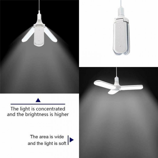 2/3/4/5+1 Blades E27 LED Garage Light Foldable Indoor Bulb Deformable Shop Ceiling Lamp AC85-265V