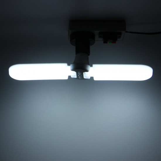 2PCS E27 56*2 LED Garage Light Bulb 2 Blades Foldable Mining Warehouse Ceiling Fan Lamp AC165-265V